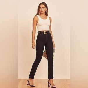 Reformation Black Straight Leg Jeans